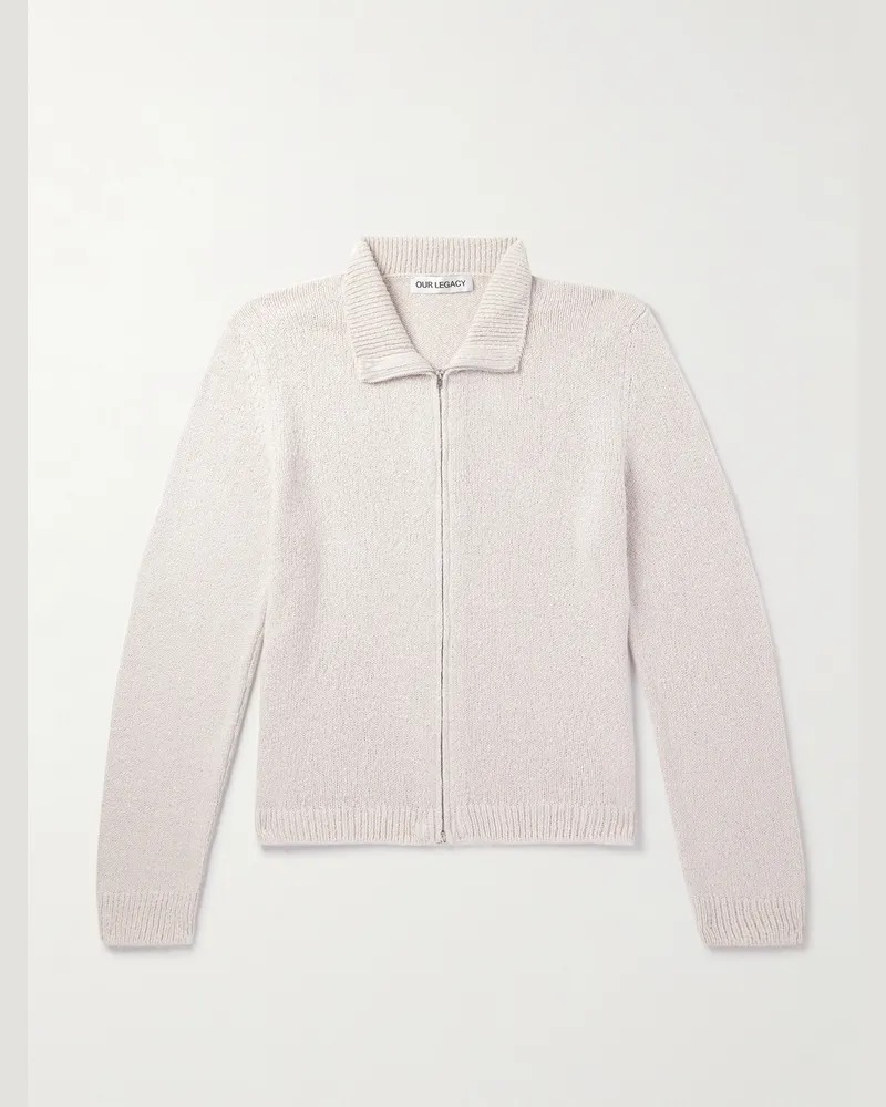 Our Legacy Float Cardigan aus Seide mit Reißverschluss Neutral