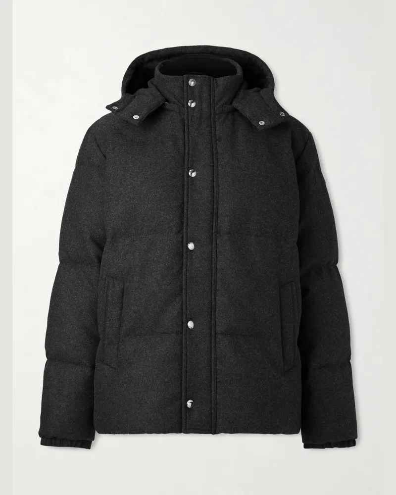 MR P. Quilted Flannel Down Jacket Black