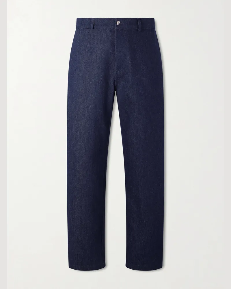 De Bonne Facture Balloon Tapered Denim Trousers Blue