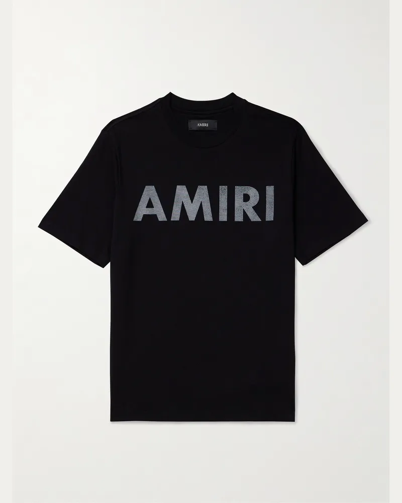 Amiri Stencil T-Shirt aus Baumwoll-Jersey mit Logoprint Schwarz