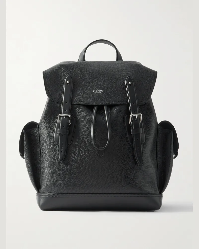 Mulberry Heritage Rucksack aus genarbtem Leder Schwarz