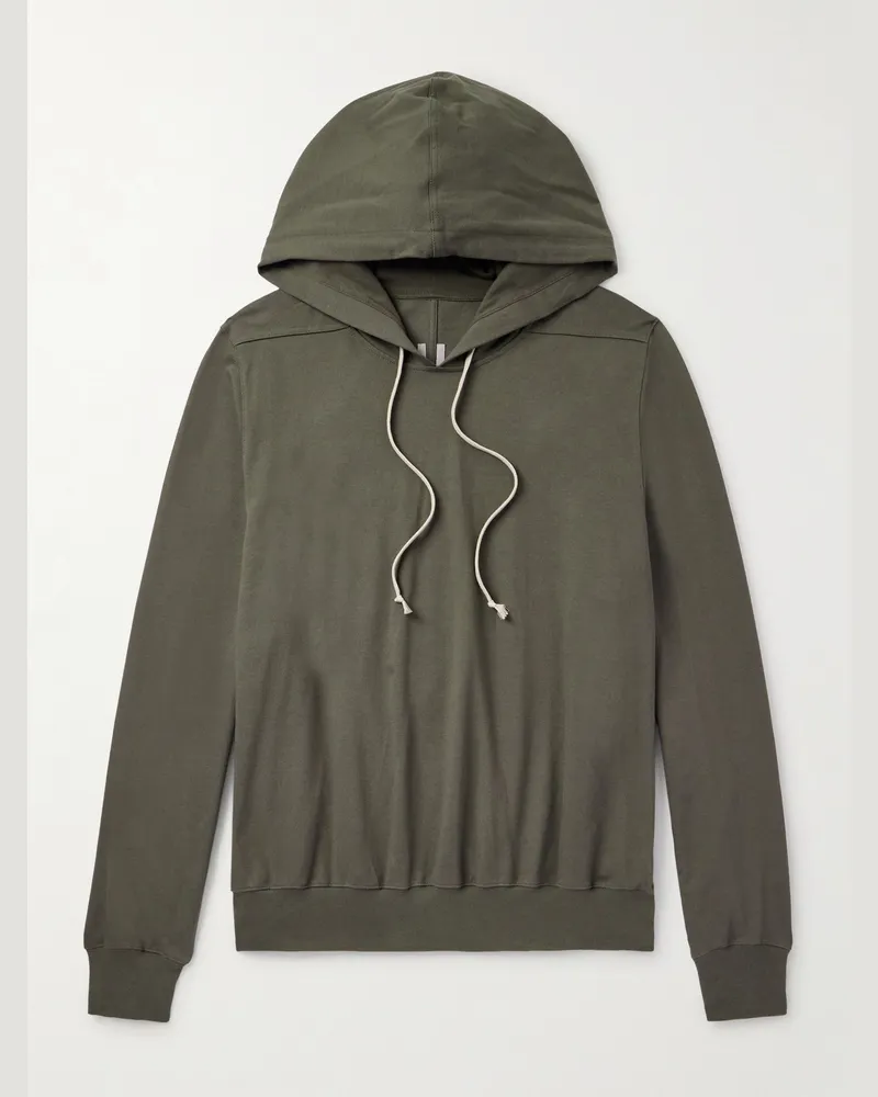 Rick Owens Organic Cotton-Jersey Hoodie Green