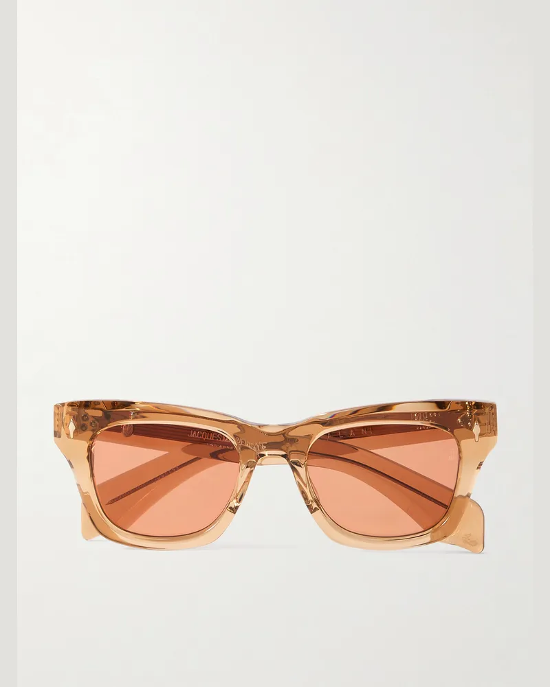 Jacques Marie Mage Dealan Sonnenbrille mit D-Rahmen aus Azetat Orange