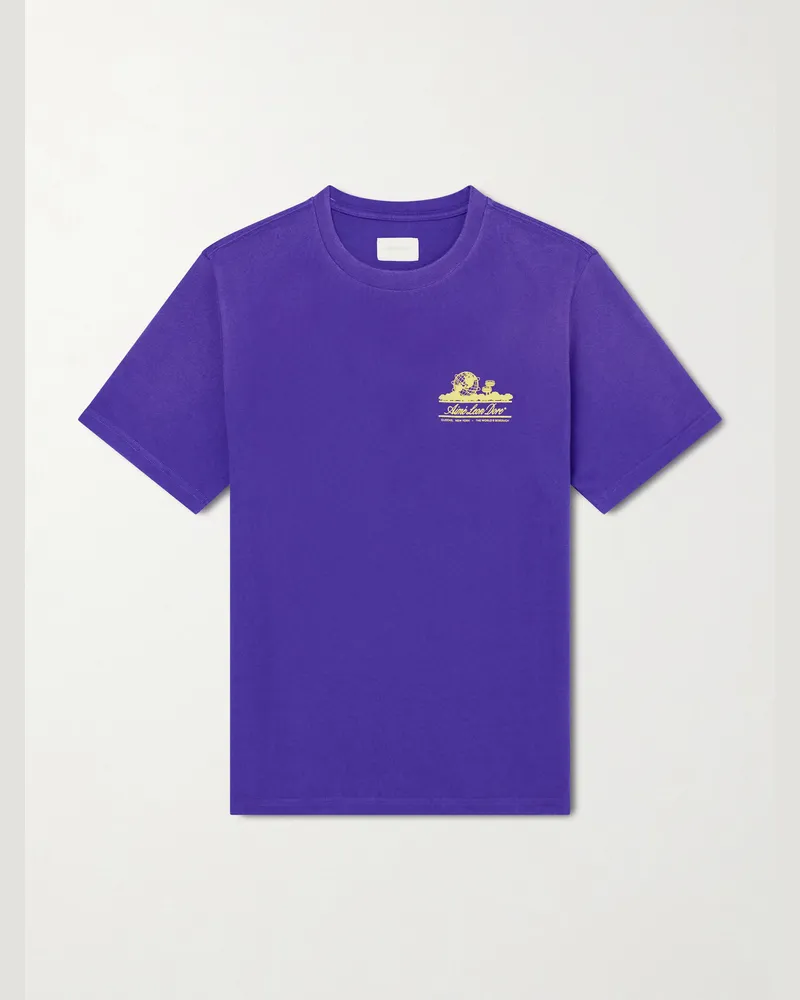 Aimé Leon Dore Unisphere Logo-Print Cotton-Jersey T-Shirt Purple