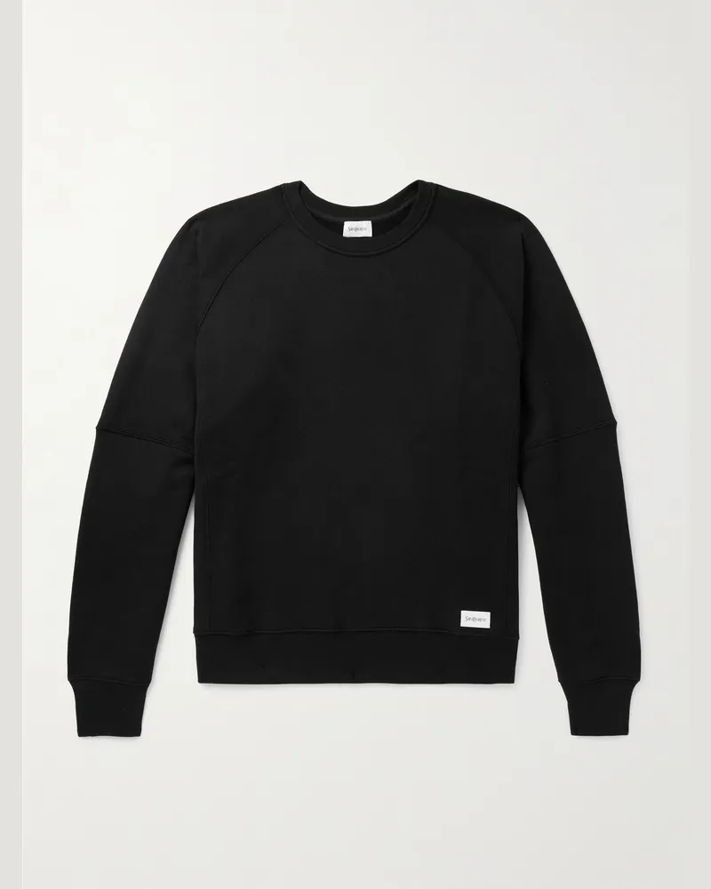 Saint Laurent Sweatshirt aus Baumwoll-Jersey Schwarz