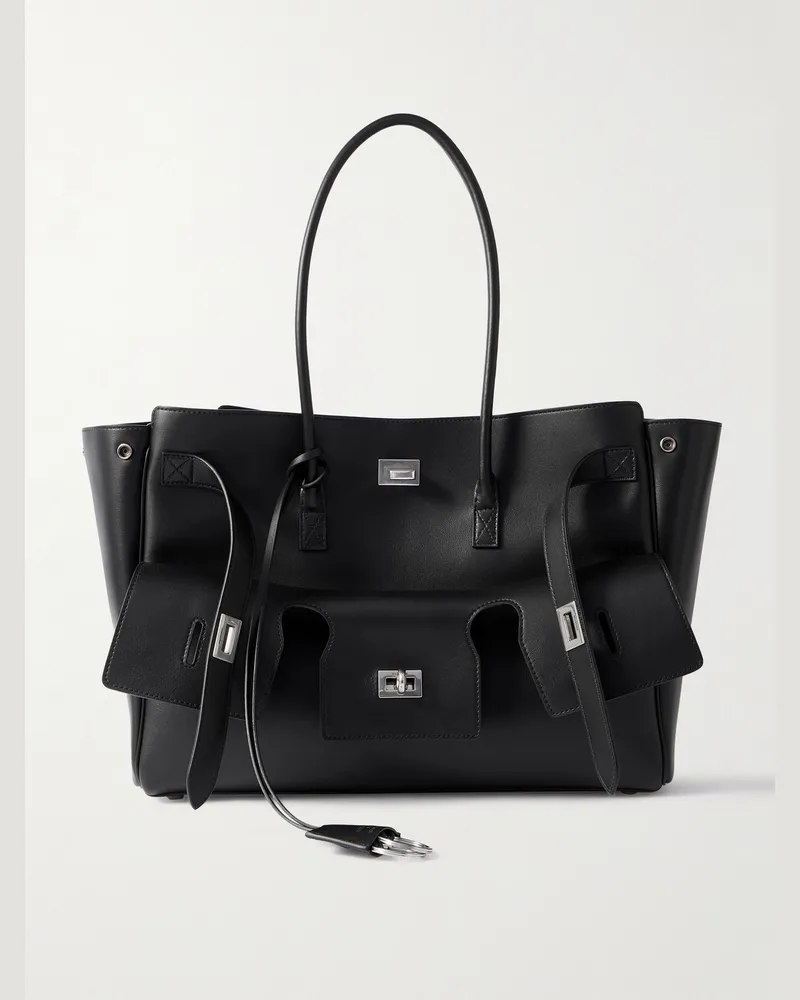 Balenciaga Bel Air M Tote aus Leder Schwarz