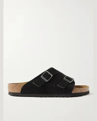 Birkenstock Zürich Sandalen aus Veloursleder Schwarz