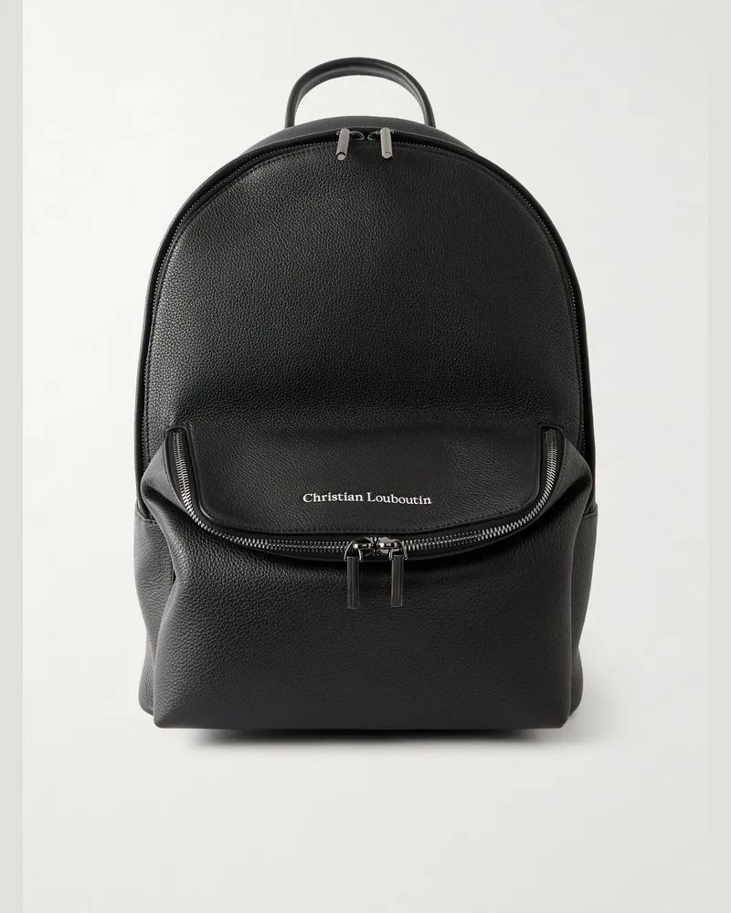 Christian Louboutin Stoic Logo-Embossed Leather Backpack Black