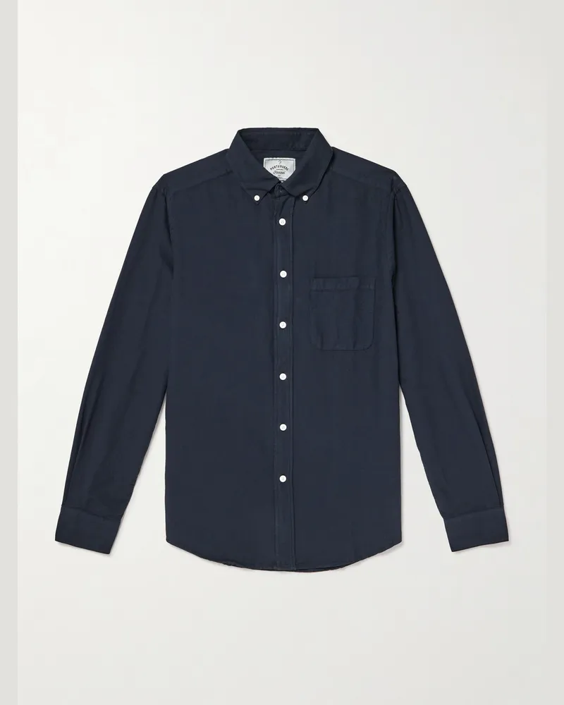 Portuguese Flannel Belavista Hemd aus Baumwolle mit Button-Down-Kragen Blau