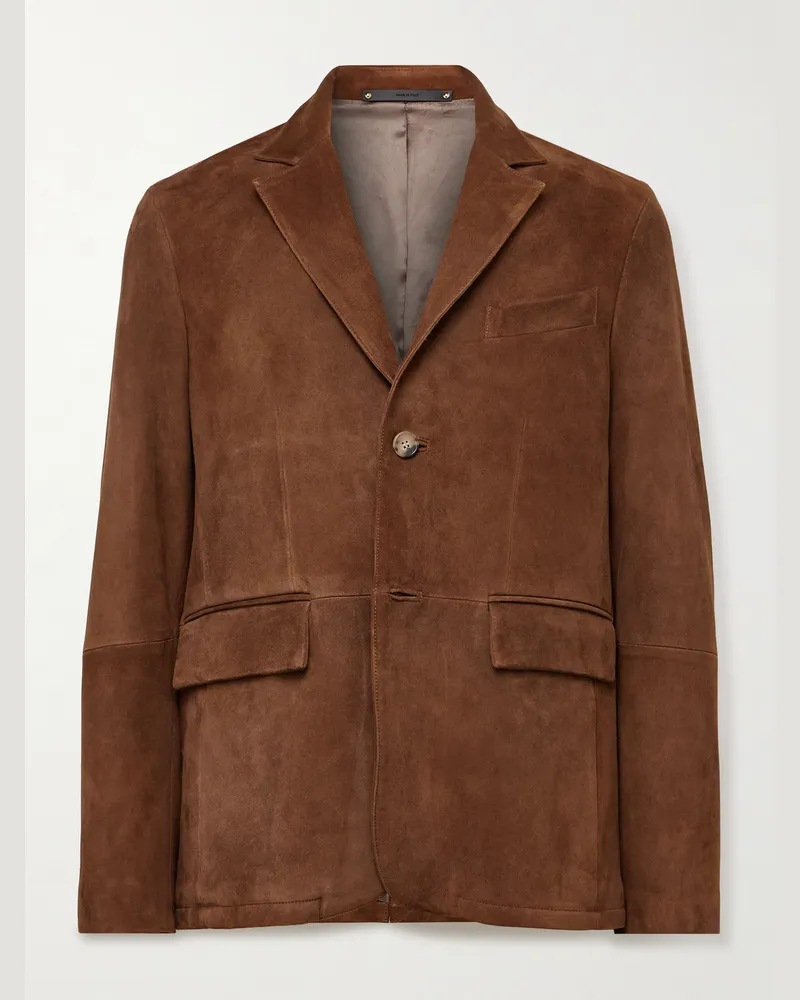 Paul Smith Suede Suit Jacket Brown