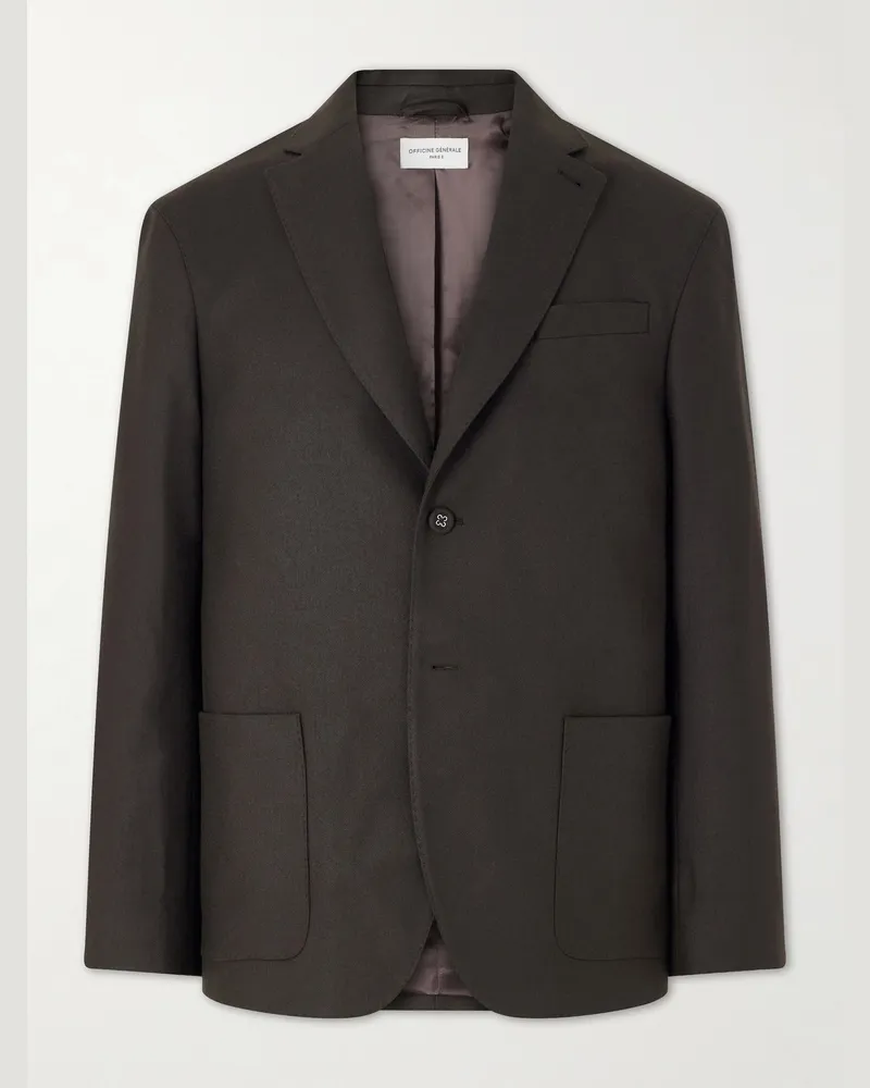 Officine Generale Michel Wool-Twill Suit Jacket Brown