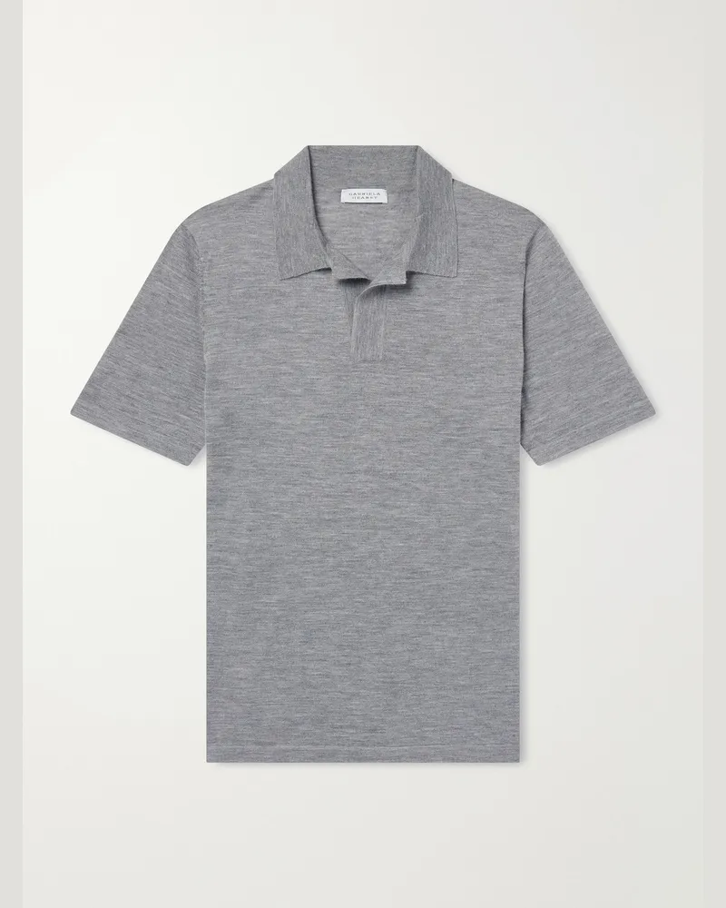 Gabriela Hearst Stendhal Cashmere and Silk-Blend Polo Shirt Gray