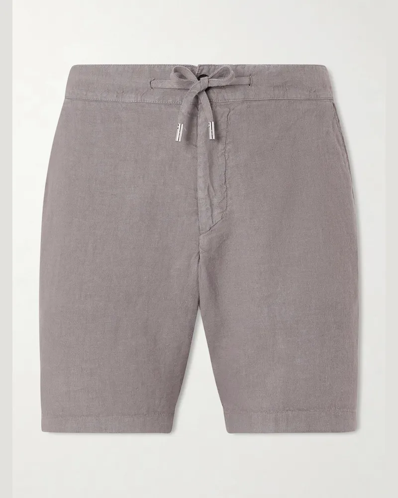 MR P. Straight-Leg Garment-Dyed Linen Drawstring Bermuda Shorts Gray