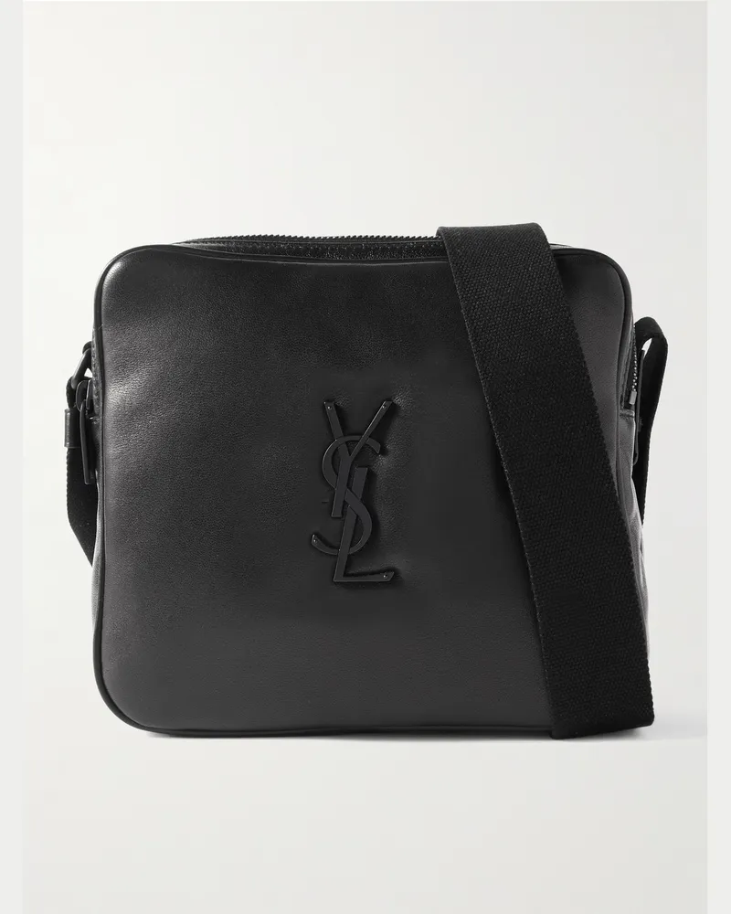 Saint Laurent Niki Cube Logo-Embellished Leather Camera Bag Black