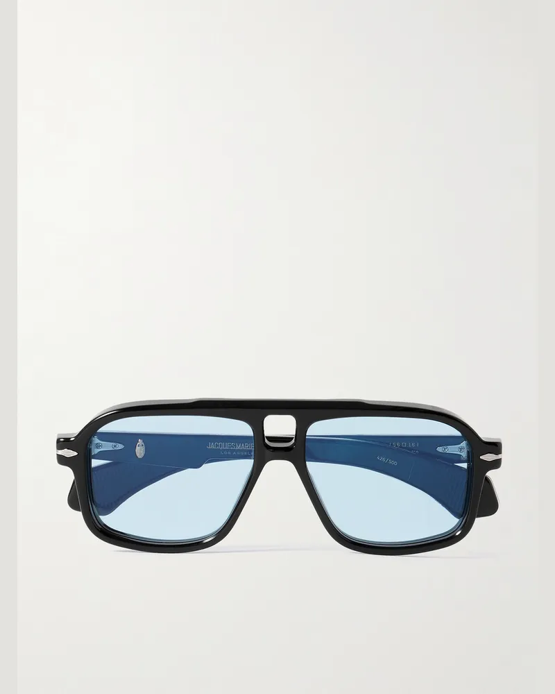 Jacques Marie Mage Elkhart Aviator-Style Acetate Sunglasses Black
