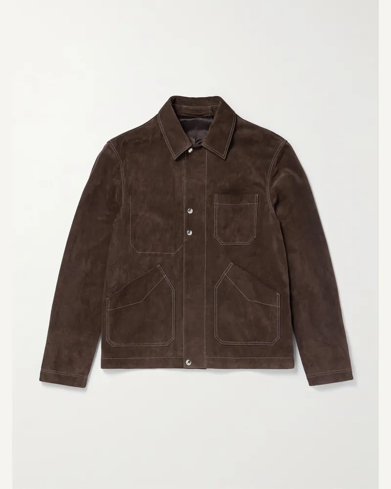 MR P. Crosta Arbeitsjacke aus Veloursleder Braun