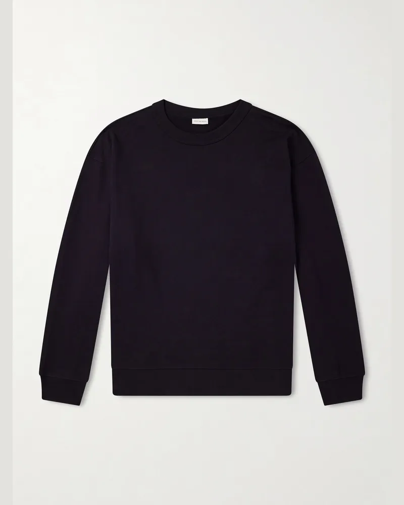 Dries van Noten Hax Oversized Cotton Sweatshirt Blue