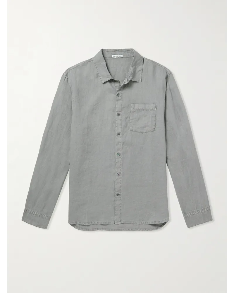 James Perse Hemd aus Leinen in Stückfärbung Grau