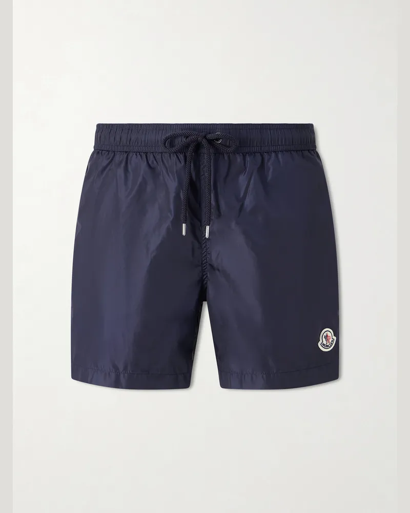 Moncler Straight-Leg Mid-Length Swim Shorts Blue