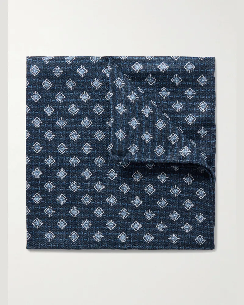 Brunello Cucinelli Einstecktuch aus Seiden-Jacquard Blau