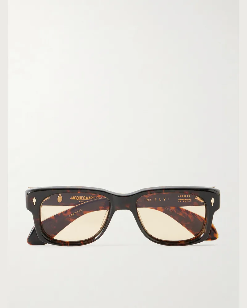 Jacques Marie Mage Jeff Goldblum Fly In London D-Frame Acetate Sunglasses Brown
