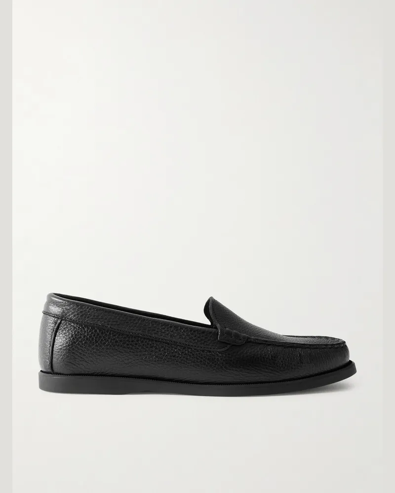 SAMAN AMEL City Loafers aus vollnarbigem Leder Schwarz