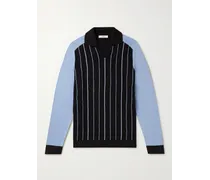 Pullover aus Jacquard-Strick mit Polokragen und Streifen