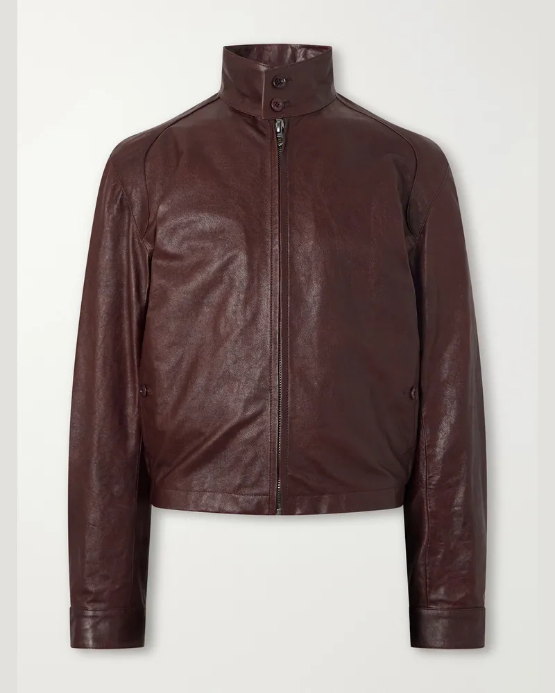 Christophe Lemaire Leather Jacket Red