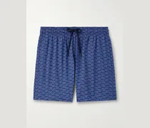 Moopea Straight-Leg Mid-Length Printed Wool Swim Shorts