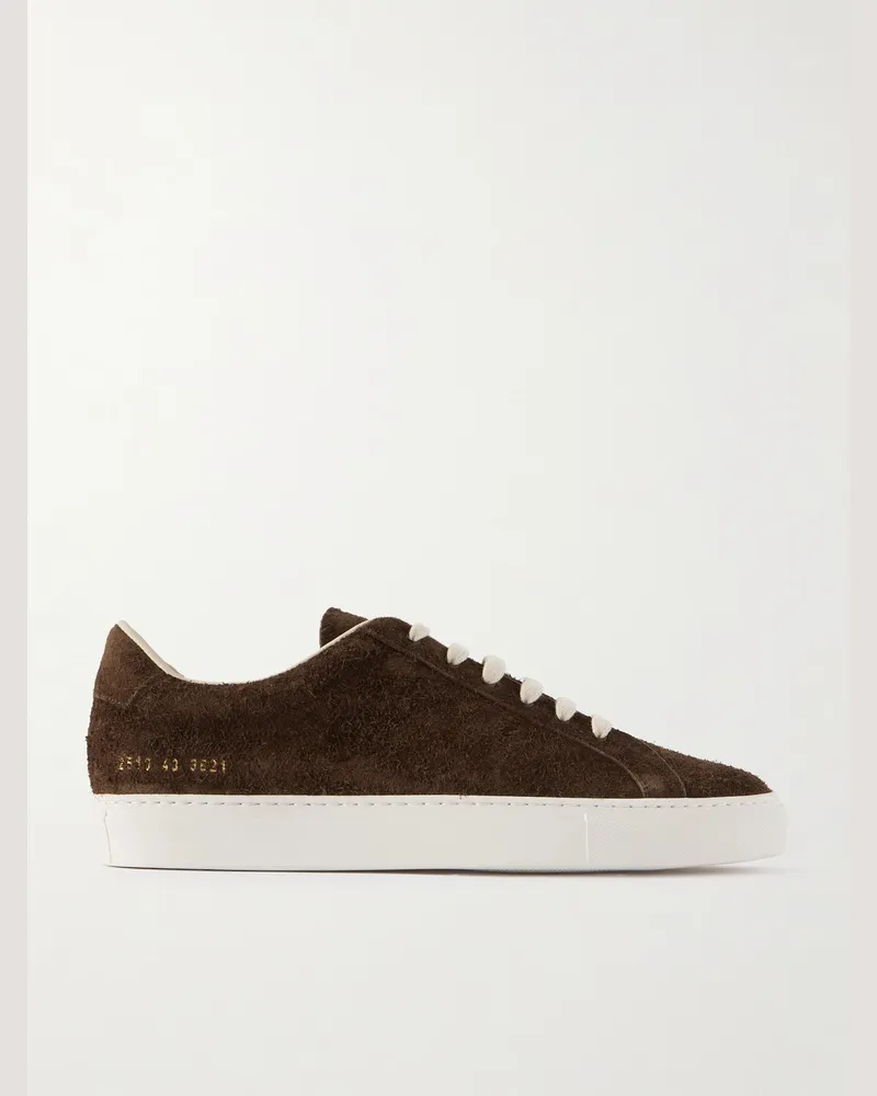 Common Projects Achilles Sport Sneakers aus gebürstetem Veloursleder Braun