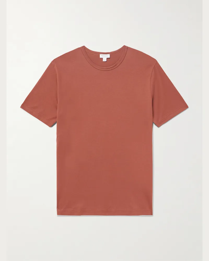Sunspel Slim-Fit Supima Cotton-Jersey T-Shirt Red