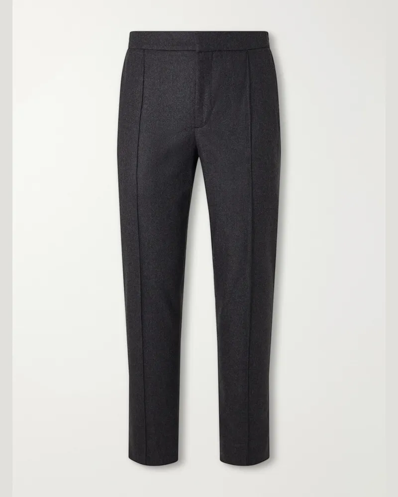 Ermenegildo Zegna Straight-Leg Wool, Cashmere and Silk-Blend Trousers Gray