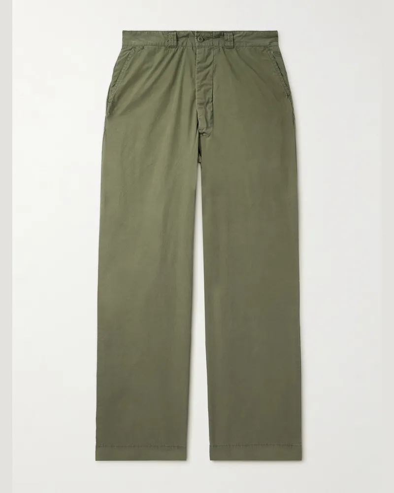 Remi Relief Gerade geschnittene Hose aus Baumwoll-Canvas Grün