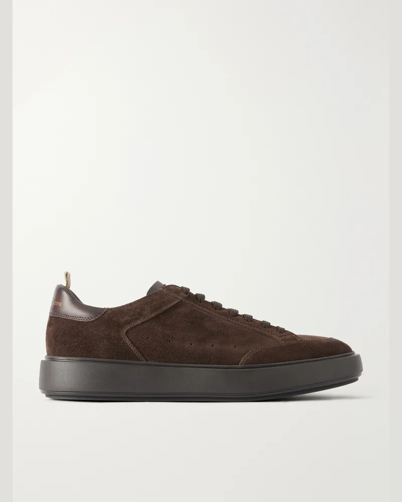 Officine Creative Italia Sequel 001 Lace-Up Suede Sneakers Brown