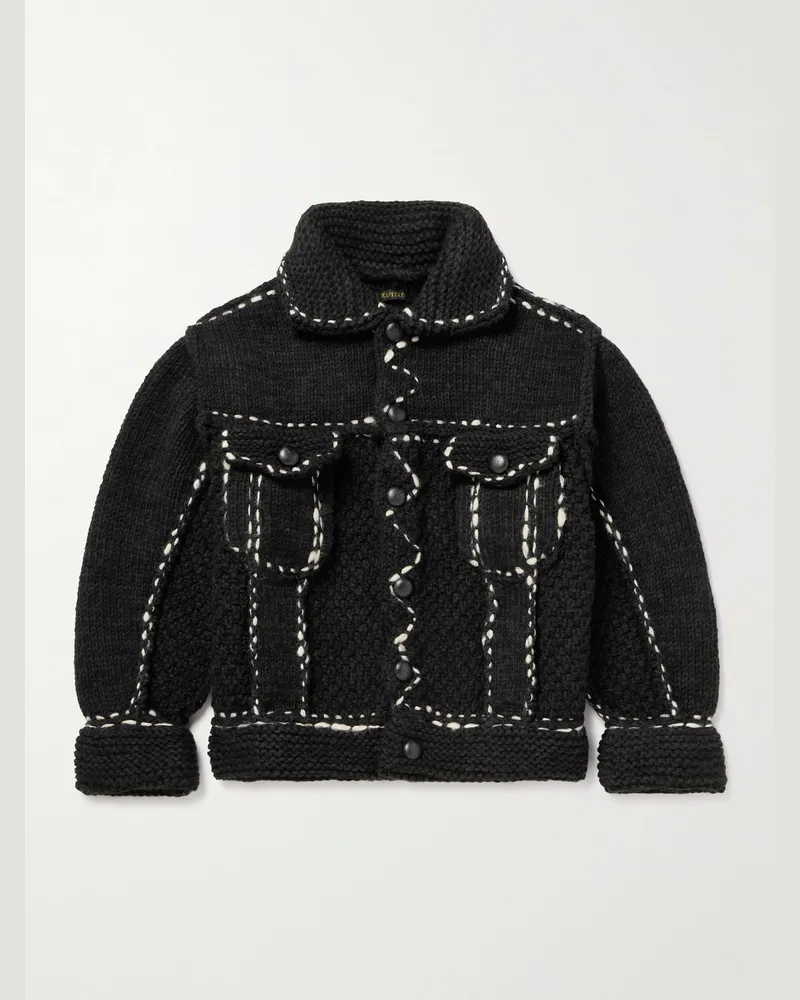 KAPITAL Jacke aus Wolle mit Stickereien Schwarz