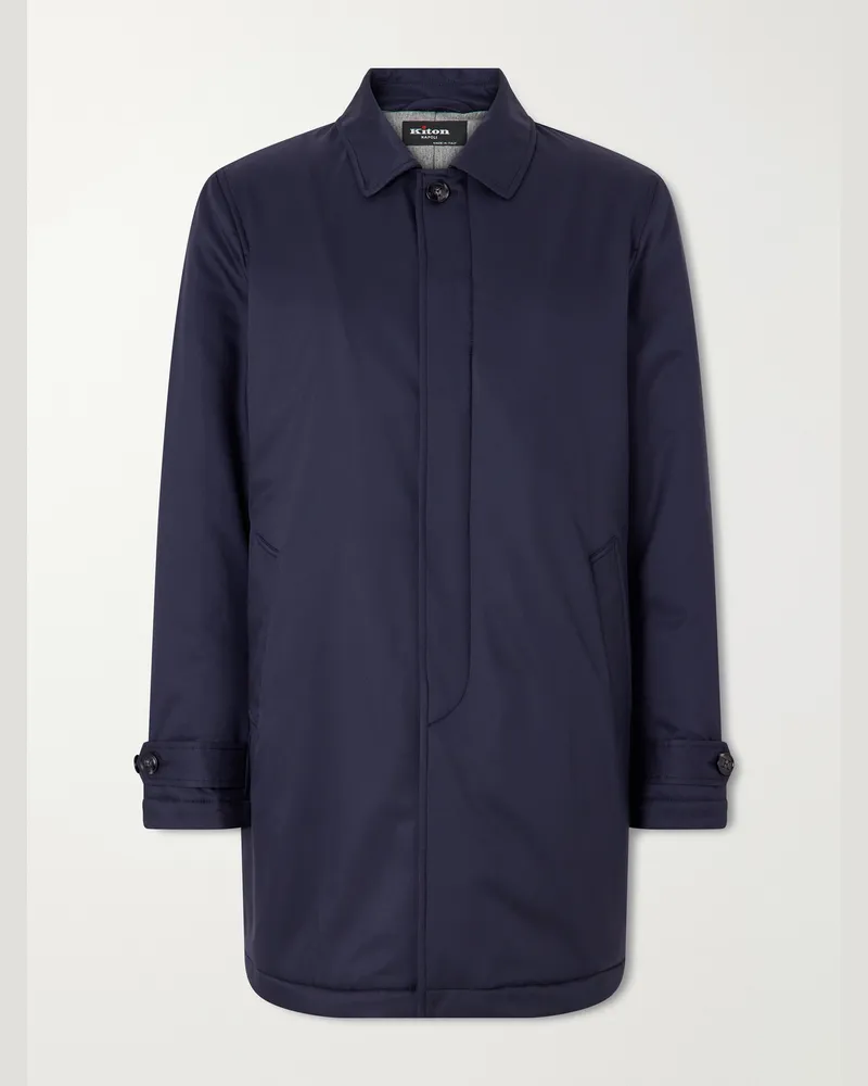Kiton Reversible Padded Twill Jacket Blue