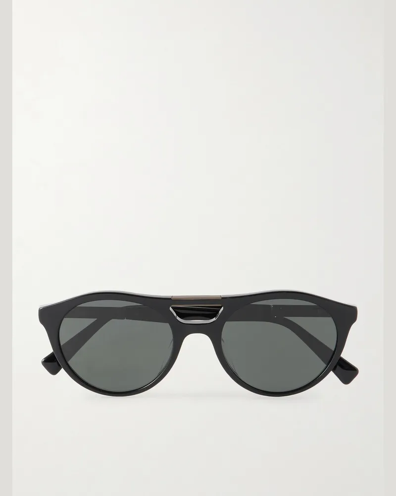 Brunello Cucinelli Round-Frame Acetate Sunglasses Black