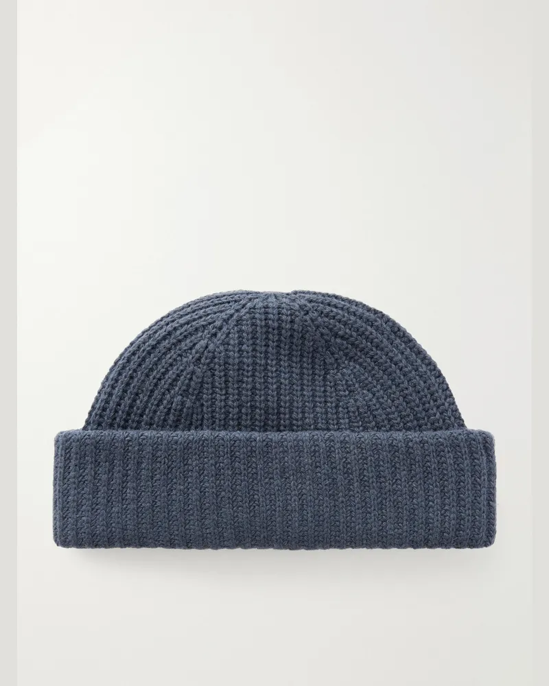 NN 07 Sailor 6650 Ribbed Wool-Blend Beanie Blue
