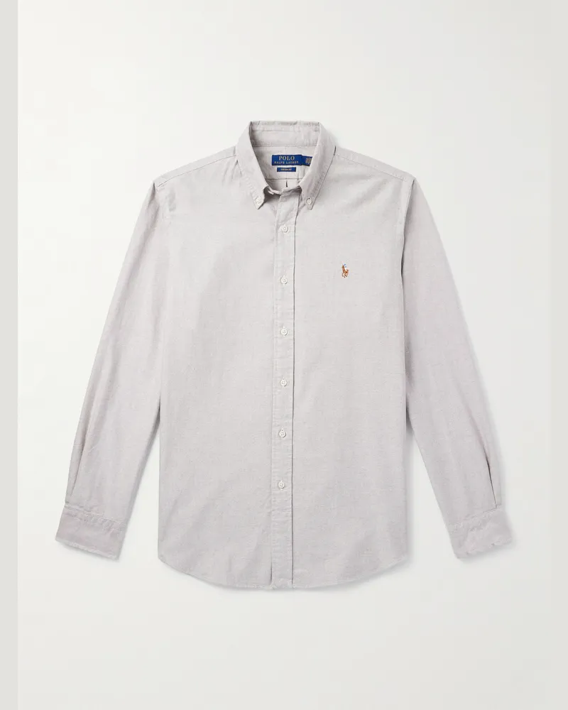 Ralph Lauren Hemd aus Baumwoll-Oxford mit Button-Down-Kragen und Logostickerei Braun