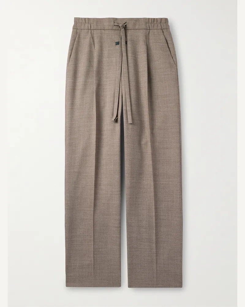 Fear of God Classic gerade geschnittene Wollhose mit Kordelzugbund und Falten Braun