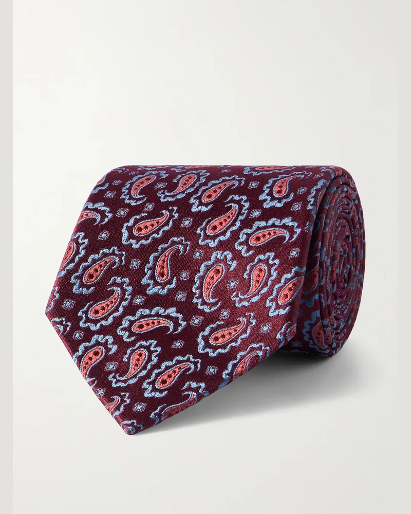 Charvet 8.5cm Paisley-Jacquard Silk Tie Burgundy