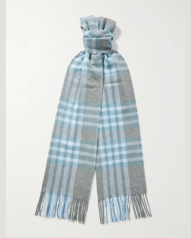 Johnstons of Elgin Fringed Checked Cashmere Scarf Multi