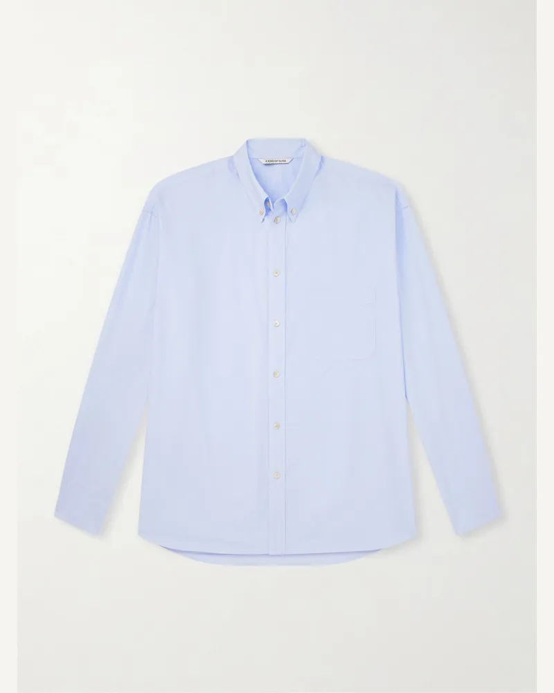 A Kind Of Guise Banita Hemd aus Baumwollpopeline mit Button-Down-Kragen Blau