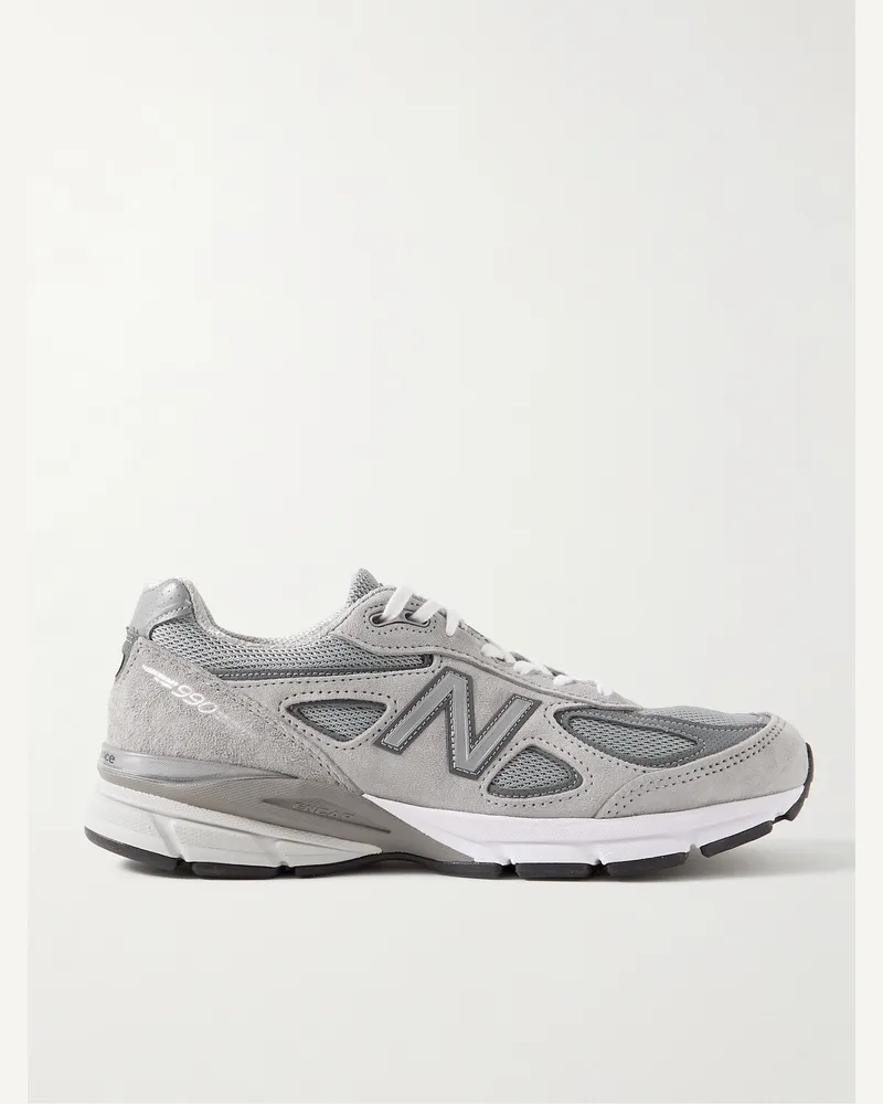 New Balance 990v4 Sneakers aus Veloursleder und Mesh Grau