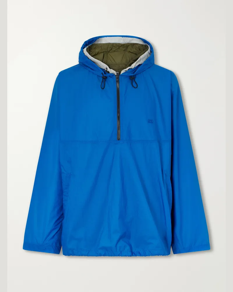 Loewe Logo-Embroidered Shell Jacket Blue