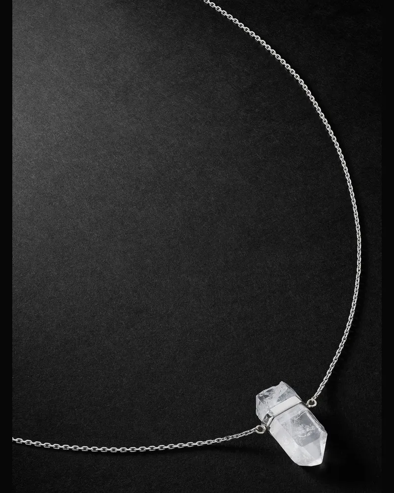 JIA JIA Bar Kette aus Weißgold mit Quarzkristall Silber