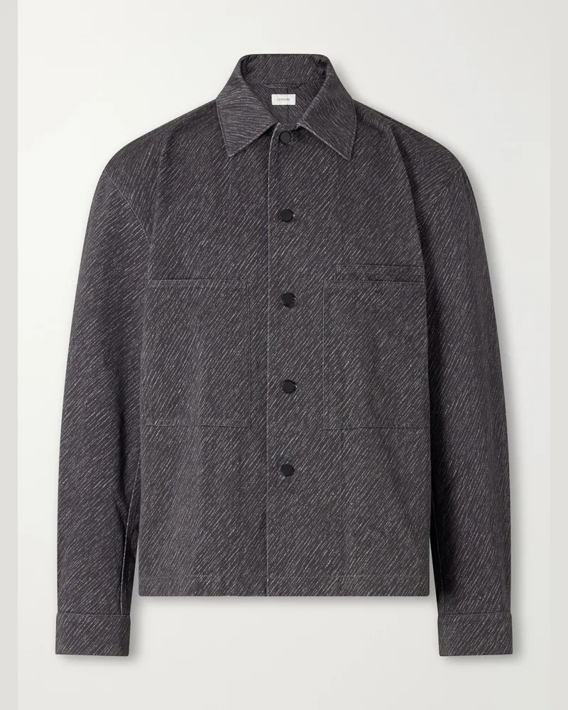 Christophe Lemaire Printed Cotton-Twill Overshirt Gray