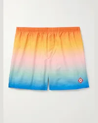 Casablanca Paris Gerade geschnittene mittellange Badeshorts mit Farbverlauf Orange