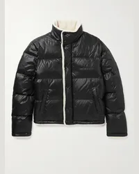 Saint Laurent Daunenjacke aus gestepptem Shell mit Futter aus Shearling-Imitat Schwarz