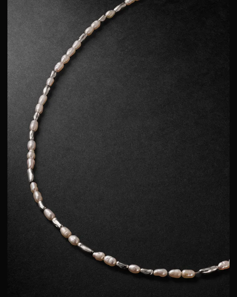 MAOR Hokkaido Sterling Silver Pearl Beaded Necklace Silver